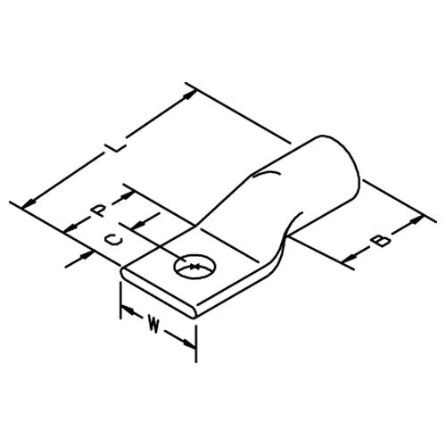 3M Scotchlok Copper One Hole Lug 30019 up to 35 kV 4 AWG Stud Size 1/4 (6) Gray - Exact Industrial Supply