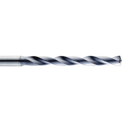 3/8″ Dia. × 10 mm Shank × 61 mm Flute Length × 103 mm OAL, 5xD, 145°, TA, 2 Flute, Coolant Thru, Round Solid Carbide Drill