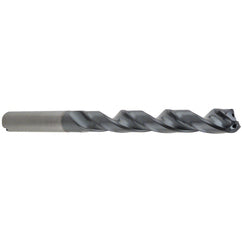 25/64″ Dia. × 0.3937″ Shank × 3.74″ Flute Length × 5.591″ OAL, 8xD, 140°, TA, 2 Flute, Coolant Thru, Round Solid Carbide Drill - Exact Industrial Supply