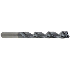 25/64″ Dia. × 0.3937″ Shank × 3.74″ Flute Length × 5.591″ OAL, 8xD, 140°, TA, 2 Flute, Coolant Thru, Round Solid Carbide Drill - Exact Industrial Supply