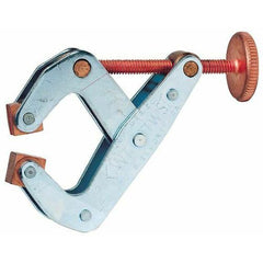 Round Handle Clamp - 3/8″ Throat Depth, 3/4″ Max. Opening - Exact Industrial Supply