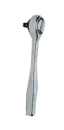 5-1/4" OAL - 1/4'' Drive - Round Head - Heavy Duty Reversible Ratchet - Plain Handle - Exact Industrial Supply