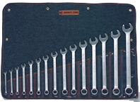 Wright Tool Fractional Combination Wrench Set -- 15 Pieces; 12PT Chrome Plated; Includes Sizes: 5/16; 3/8; 7/16; 1/2; 9/16; 5/8; 11/16; 3/4; 13/16; 7/8; 15/16; 1; 1-1/16; 1-1/8; 1-1/4"; Grip Feature - Exact Industrial Supply