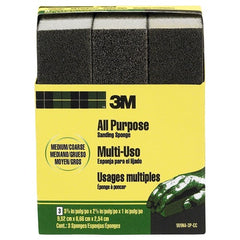 ‎3M General Purpose Sanding Sponge 909NA-3P-CC 3 3/4″ × 2 5/8″ × 1″ Dual Grit Medium/Coarse - Exact Industrial Supply