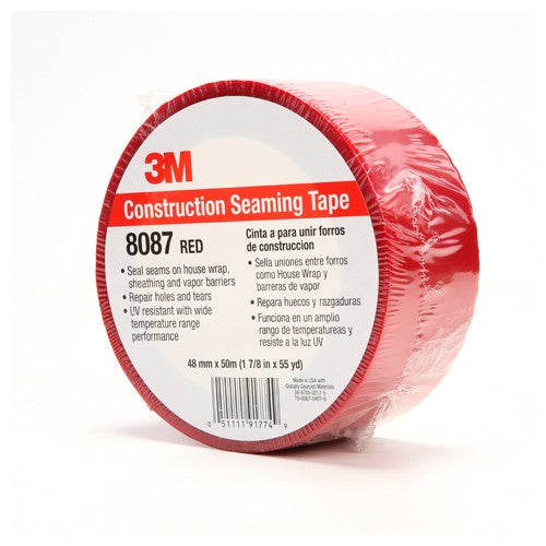 48 mm × 50 m Construction Seaming Tape Red Alt Mfg # 91774 - Exact Industrial Supply