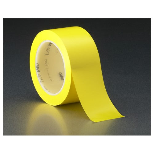3M Vinyl Tape 471 Yellow 3/8″ × 36 yd 5.2 mil - Exact Industrial Supply