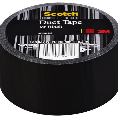 Scotch Duct Tape 920-BLK-C 1.88″ × 20 yd (48 mm × 18 2 m) Black - Exact Industrial Supply