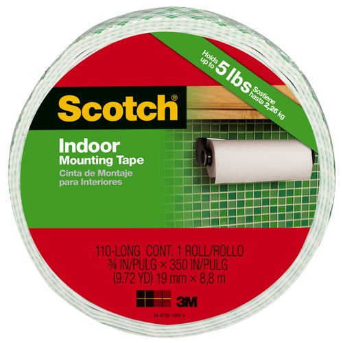Scotch-Mount Indoor Double-Sided Mounting Tape Mega Roll 110H-LONG-DC 3/4″ × 350″ (1 9 Cm × 8 89 M) - Exact Industrial Supply