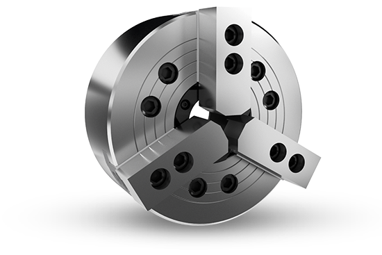 Auto Strong N-200 Series 3-jaw through-hole power chuck (adapter excluded) - Part # N-204 - Exact Industrial Supply