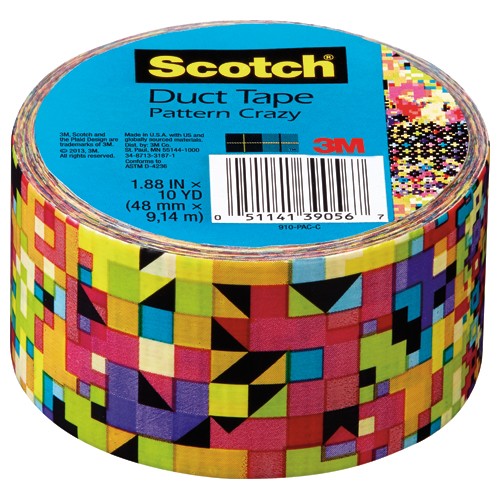 1.88 in × 10 yd Scotch(R) Duct Tape 910-PAC-CPattern Crazy Alt Mfg # 39056 - Exact Industrial Supply
