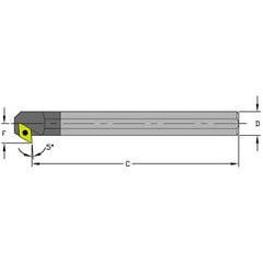 A12Q SDXCR3 Steel Boring Bar w/Coolant - Exact Industrial Supply