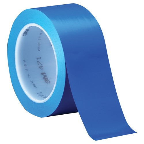 3M Vinyl Tape 471 Blue 1/4″ × 36 yd 5.2 mil Individually Wrapped Conveniently Packaged - Exact Industrial Supply