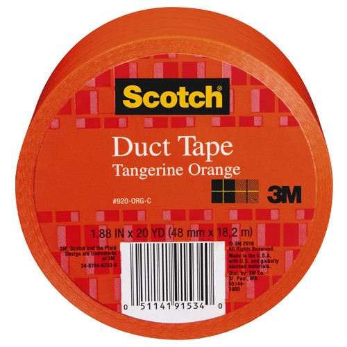 Scotch Duct Tape 920-ORG-C 1.88″ × 20 yd (48 mm × 18 2 m) Orange - Exact Industrial Supply