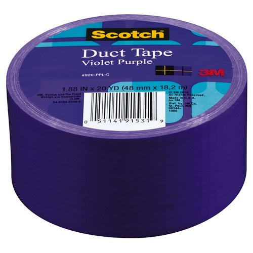 Scotch Duct Tape 920-PPL-C 1.88″ × 20 yd (48 mm × 18 2 m) Purple - Exact Industrial Supply