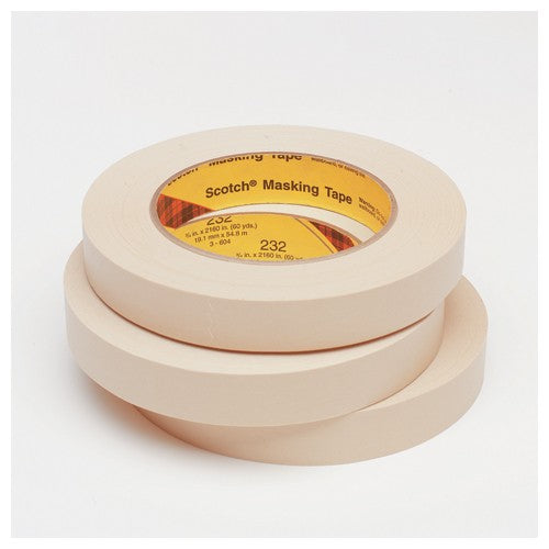 3M High Performance Masking Tape 232 Tan 12 mm × 55 m 6.3 mil - Exact Industrial Supply