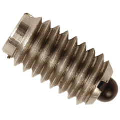 End Force Spring Plunger - 30.75 lbs Initial End Force, 15.5 lbs Final End Force (5/16″–18 Thread) - Exact Industrial Supply