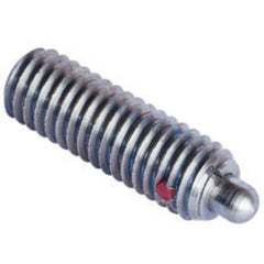 End Force Spring Plunger - 10.5 lbs Initial End Force, 25.5 lbs Final End Force (5/8″–11 Thread) - Exact Industrial Supply