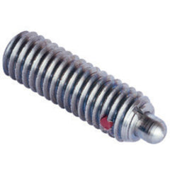 End Force Spring Plunger - 1 lbs Initial End Force, 1.6 lbs Final End Force (6–32 Thread) - Exact Industrial Supply