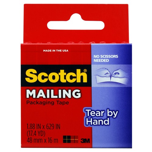 1.88 in × 629 in (48 mm × 16 m) Scotch(R) Tear By Hand Mailing P Alt Mfg # 65765 - Exact Industrial Supply