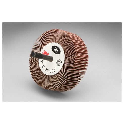 3M Flap Wheel 244D Type 83 3″ × 1/2″ × 1/4″ 80 X-weight - Exact Industrial Supply