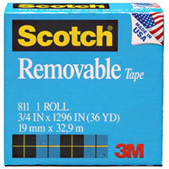 Scotch Removable Tape 811 1″ × 2592″ Boxed - Exact Industrial Supply