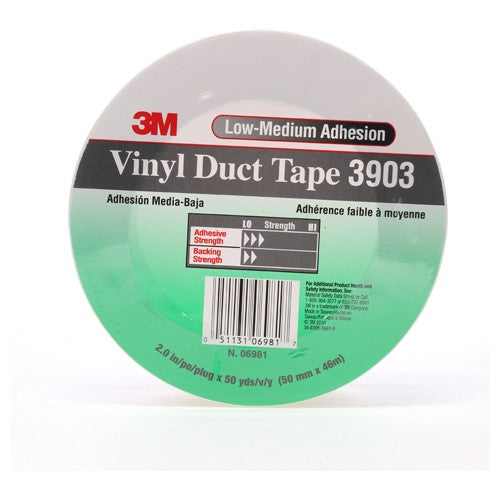 3M Vinyl Duct Tape 3903 White 2″ × 50 yd 6.5 mil 2 Individually Wrapped Conveniently Packaged - Exact Industrial Supply