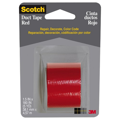 3M Red Duct Tape 1005-RED-CD 1.5″ × 5 yd 12/cs - Exact Industrial Supply