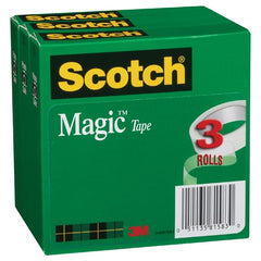 ‎Scotch Magic Invisible Tape 810-3PK 3/4″ × 36 yd × 0″ (19 mm × 32 9 m) - Exact Industrial Supply