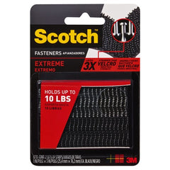 Scotch Extreme Fasteners RF6731 1″ × 3″ (25 4 mm × 76 2 mm) 2 Sets of Strips Black - Exact Industrial Supply