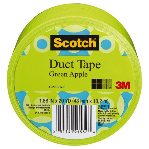 Scotch Duct Tape 920-GRN-C 1.88″ × 20 yd (48 mm × 18 2 m) Green - Exact Industrial Supply